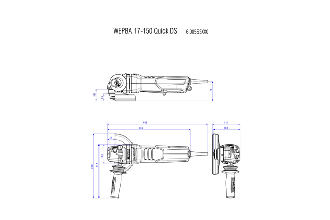 Metabo WEPBA 17-150 Quick DS Angle Grinder from Columbia Safety